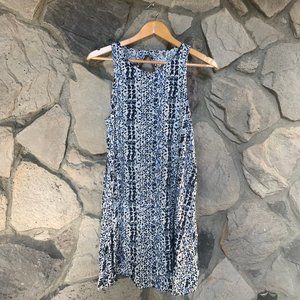 white and blue Abercrombie and Fitch A-Line Dress